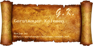 Gerstmayer Kelemen névjegykártya